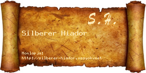 Silberer Hiador névjegykártya